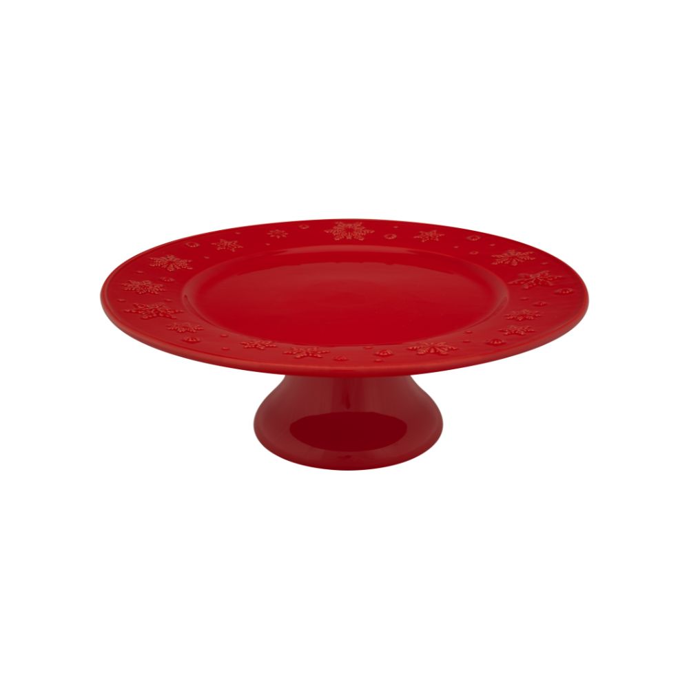 Prato Bolo com Pé, Vermelho, large