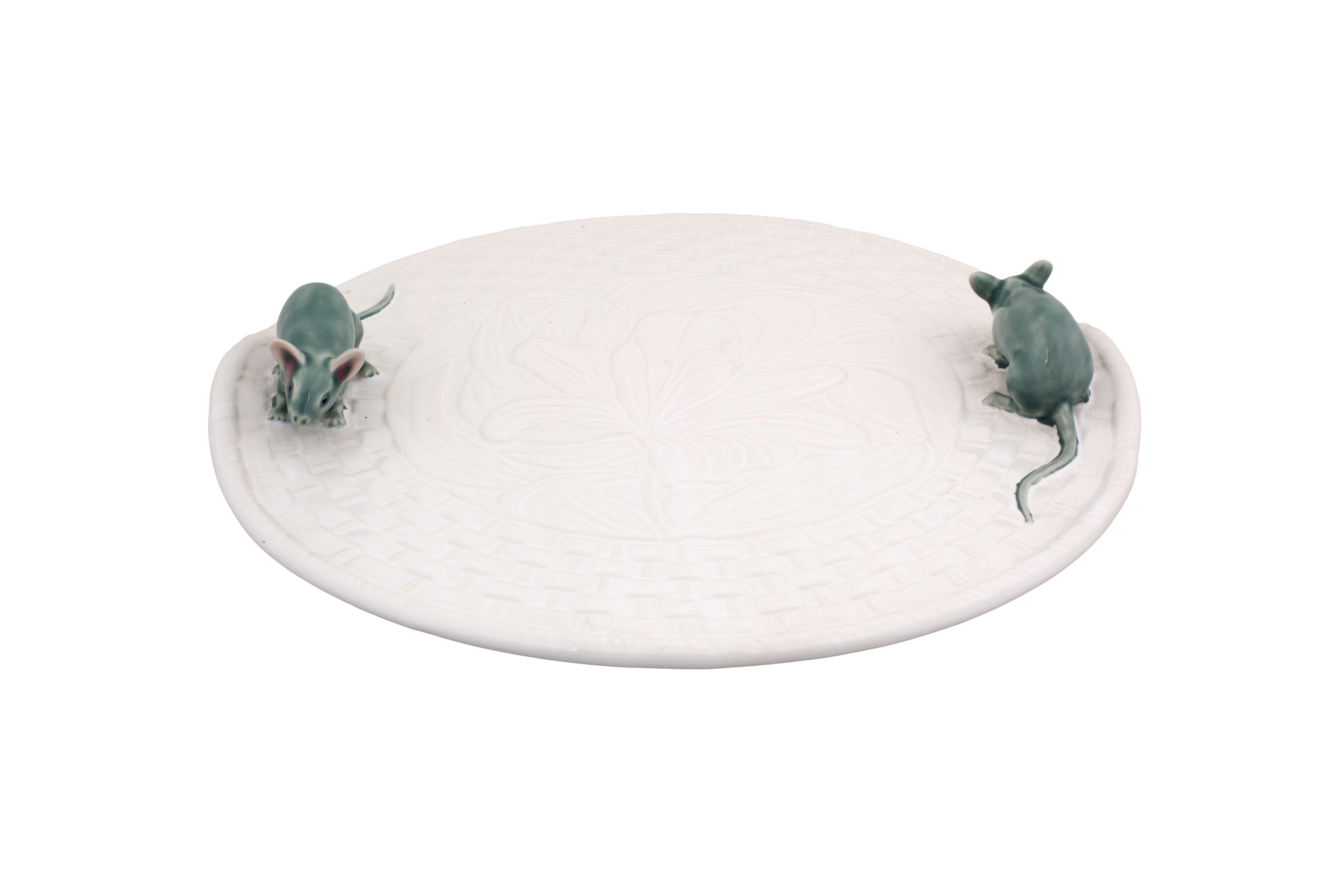 White Cheese Tray with Natural Mouse