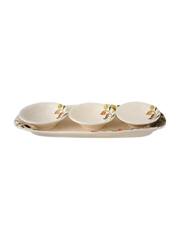 Set Platter + 3 Bowls, , large image number null