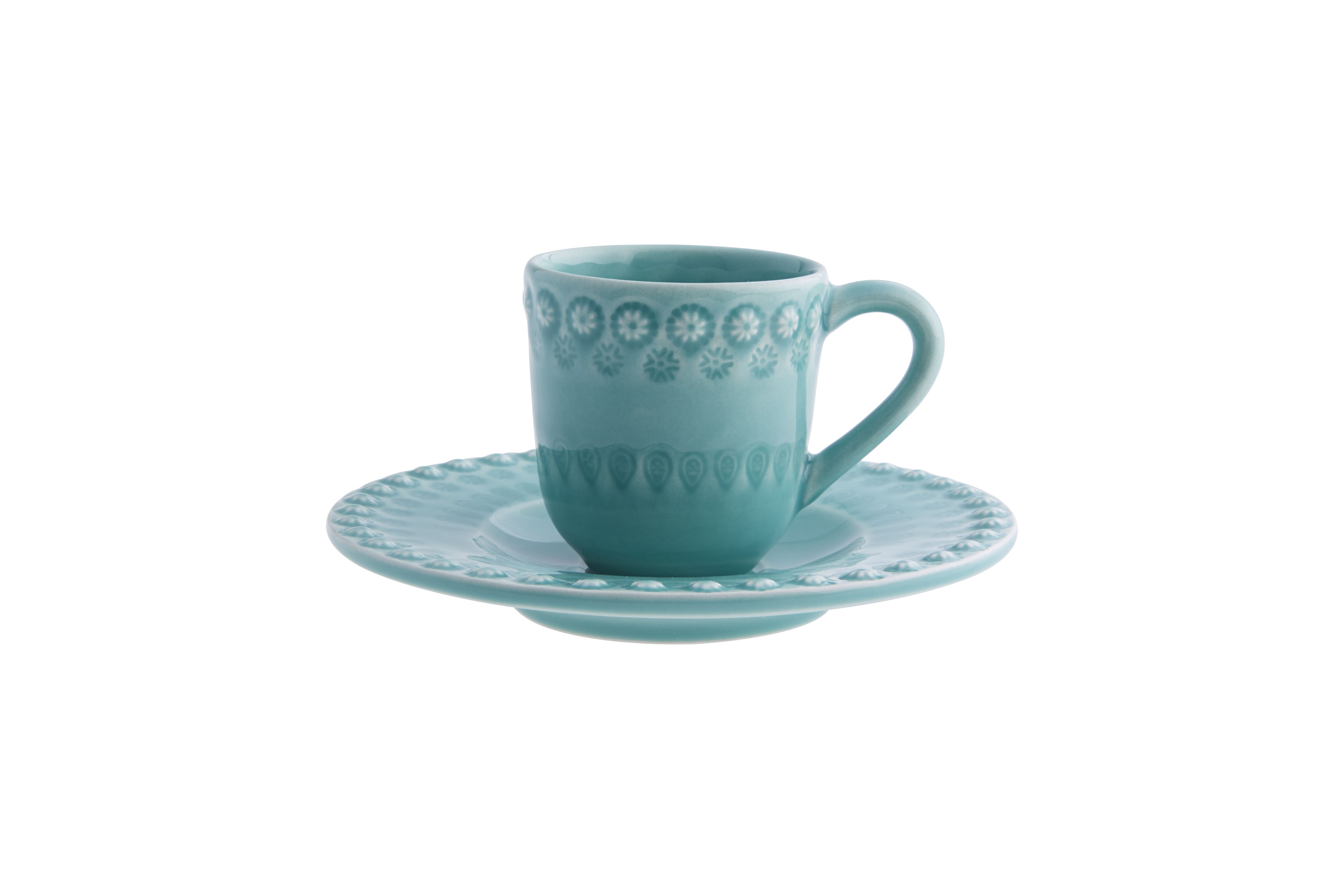 Coffee Cup & Saucer, Turquoise, large image number null