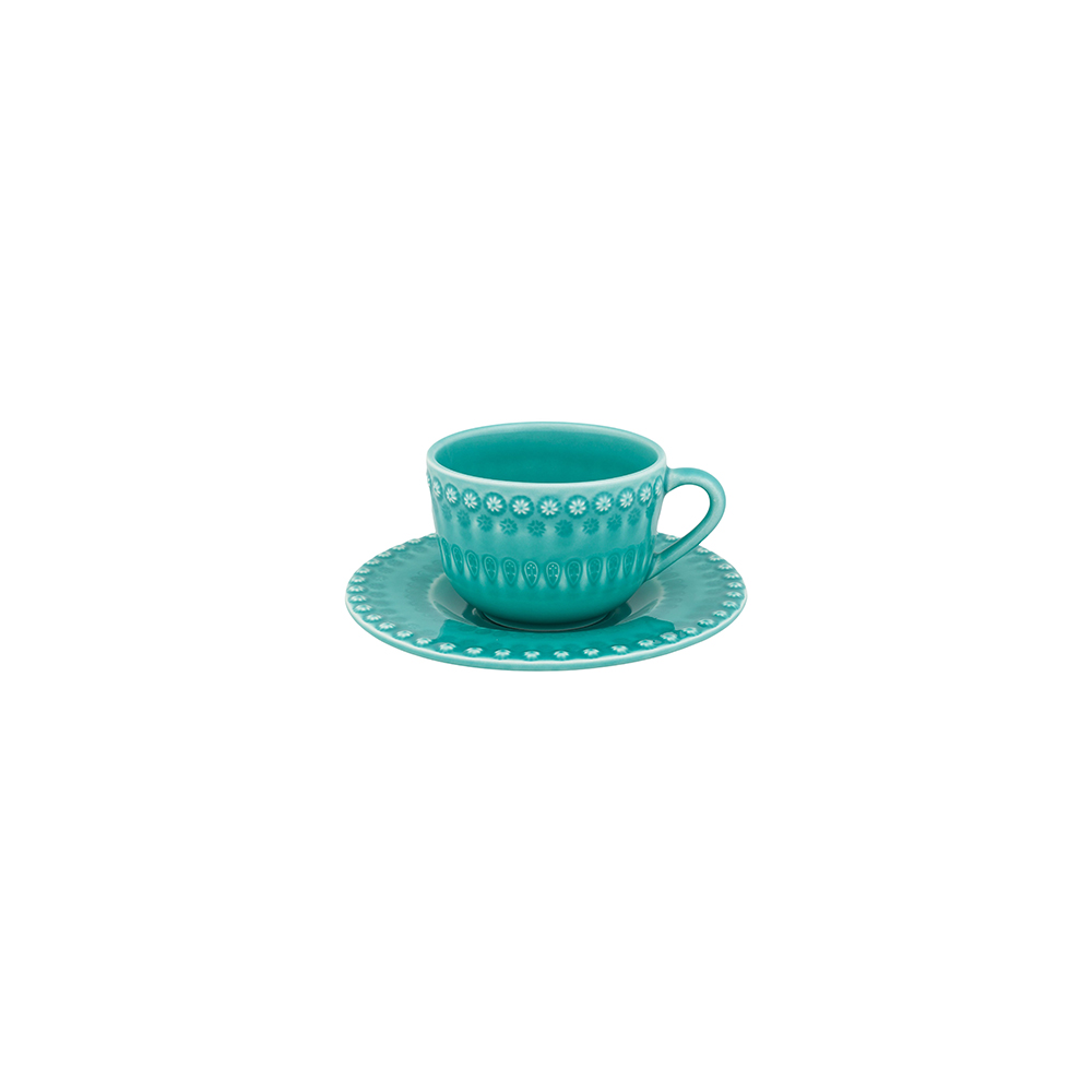 Taza T&eacute; con Platillo, Verde Agua, large image number null