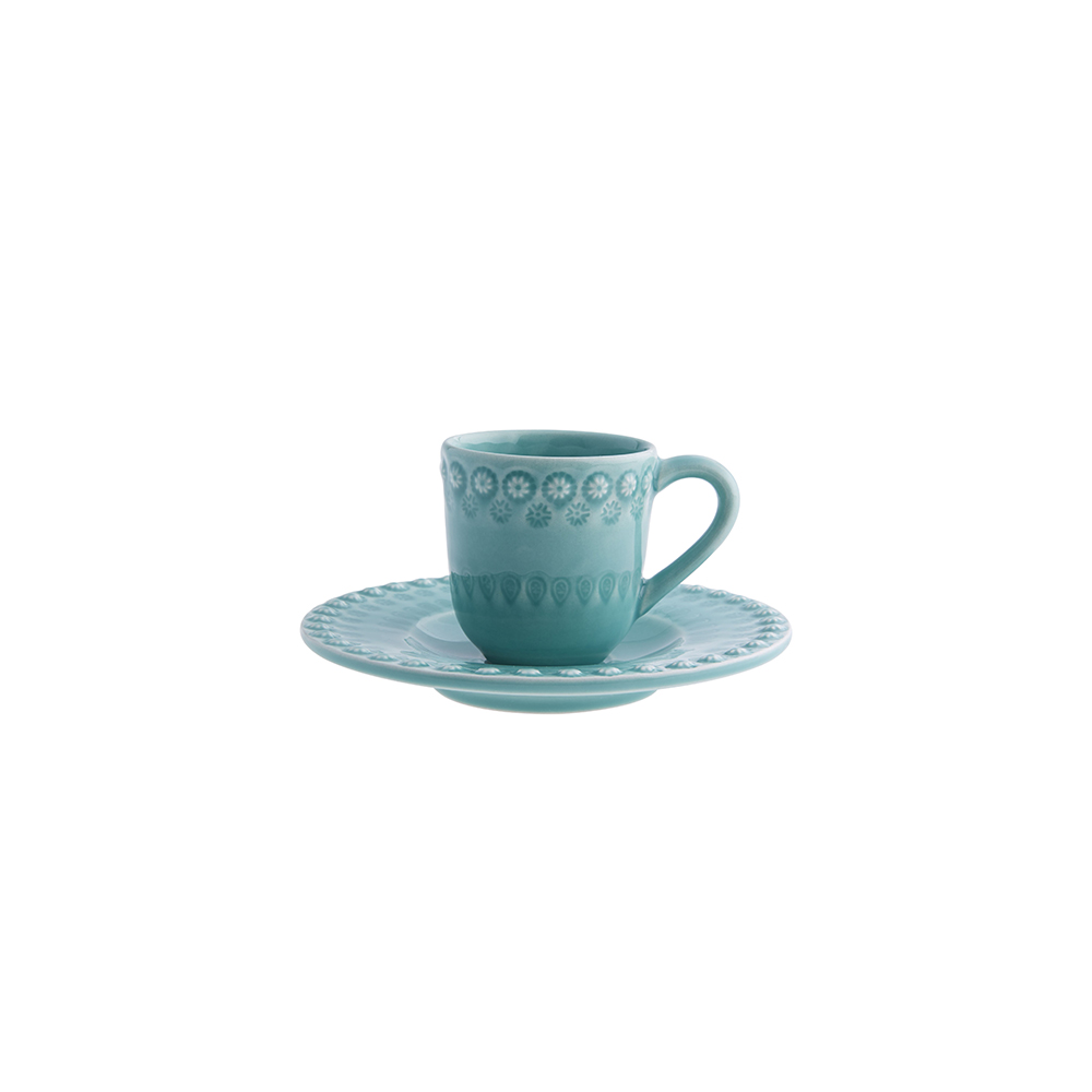 Taza Caf&eacute; con Platillo, Verde Agua, large image number null