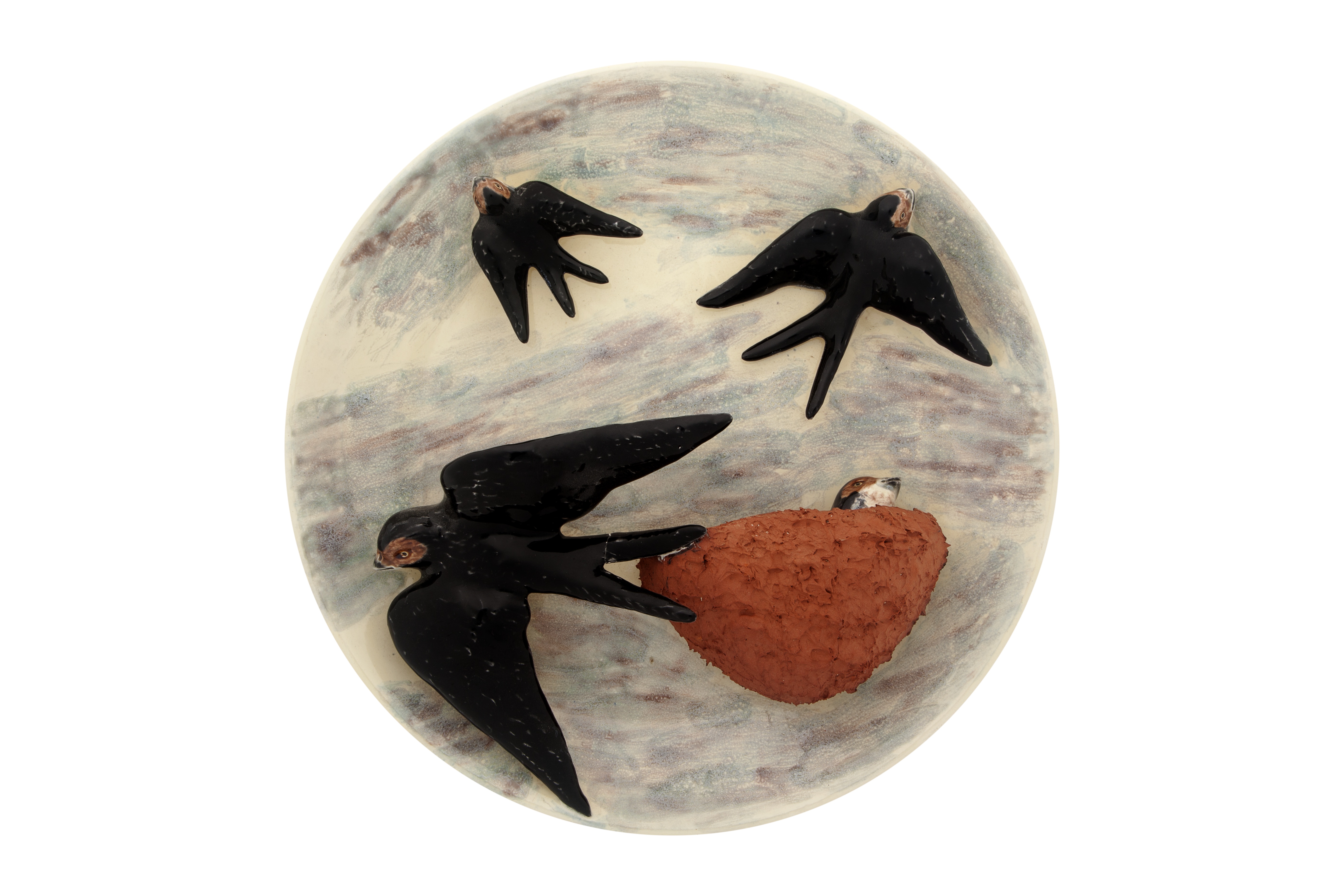 Plate with Swallows in the Nest, , large image number null