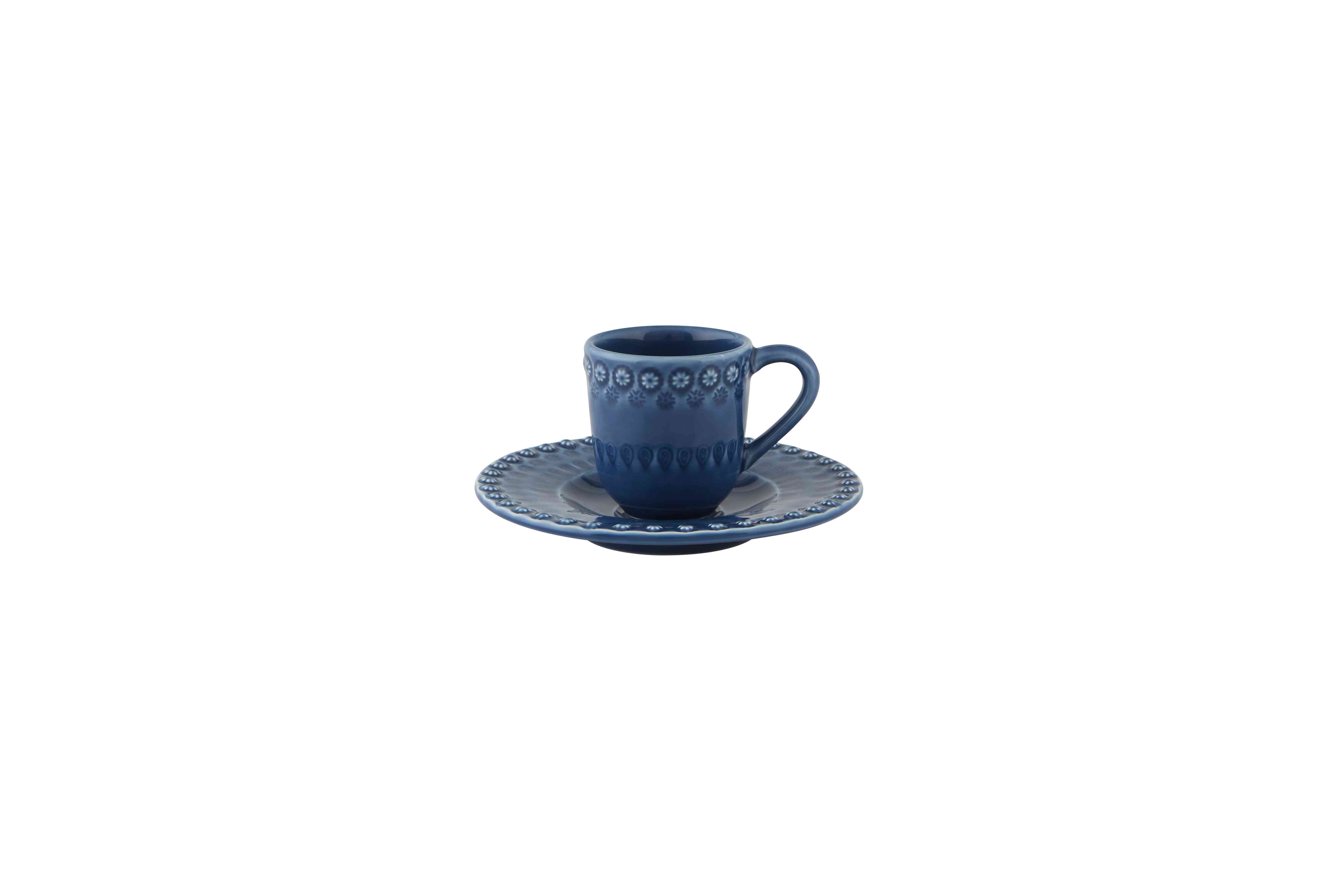 Coffee Cup & Saucer, Blue, large image number null