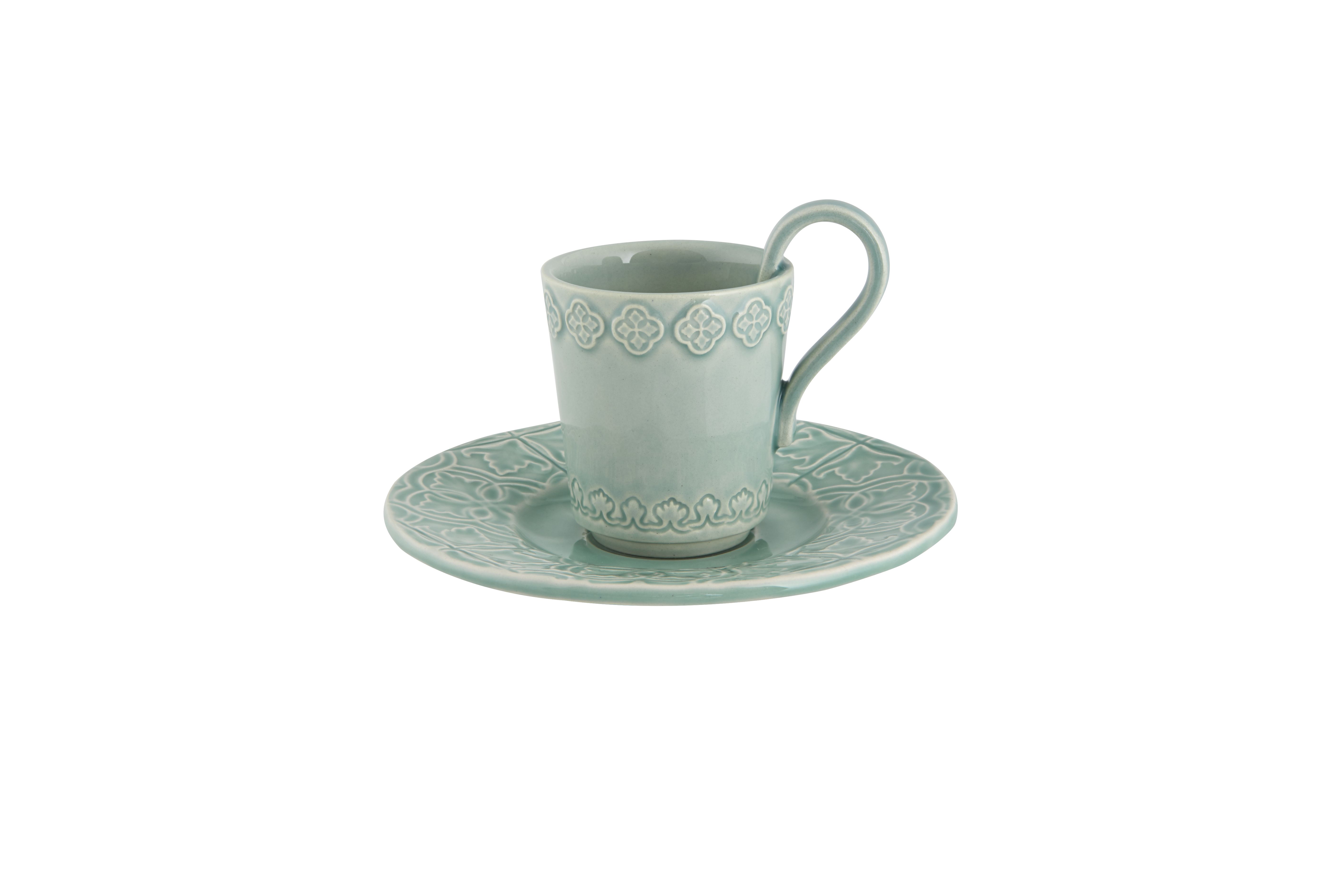 Coffee Cup & Saucer, Blue, large image number null