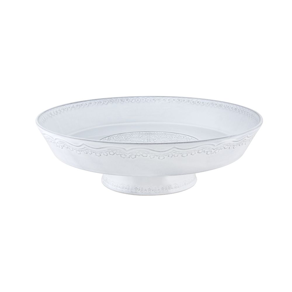Footed Fruit Bowl, Antique White, large image number null
