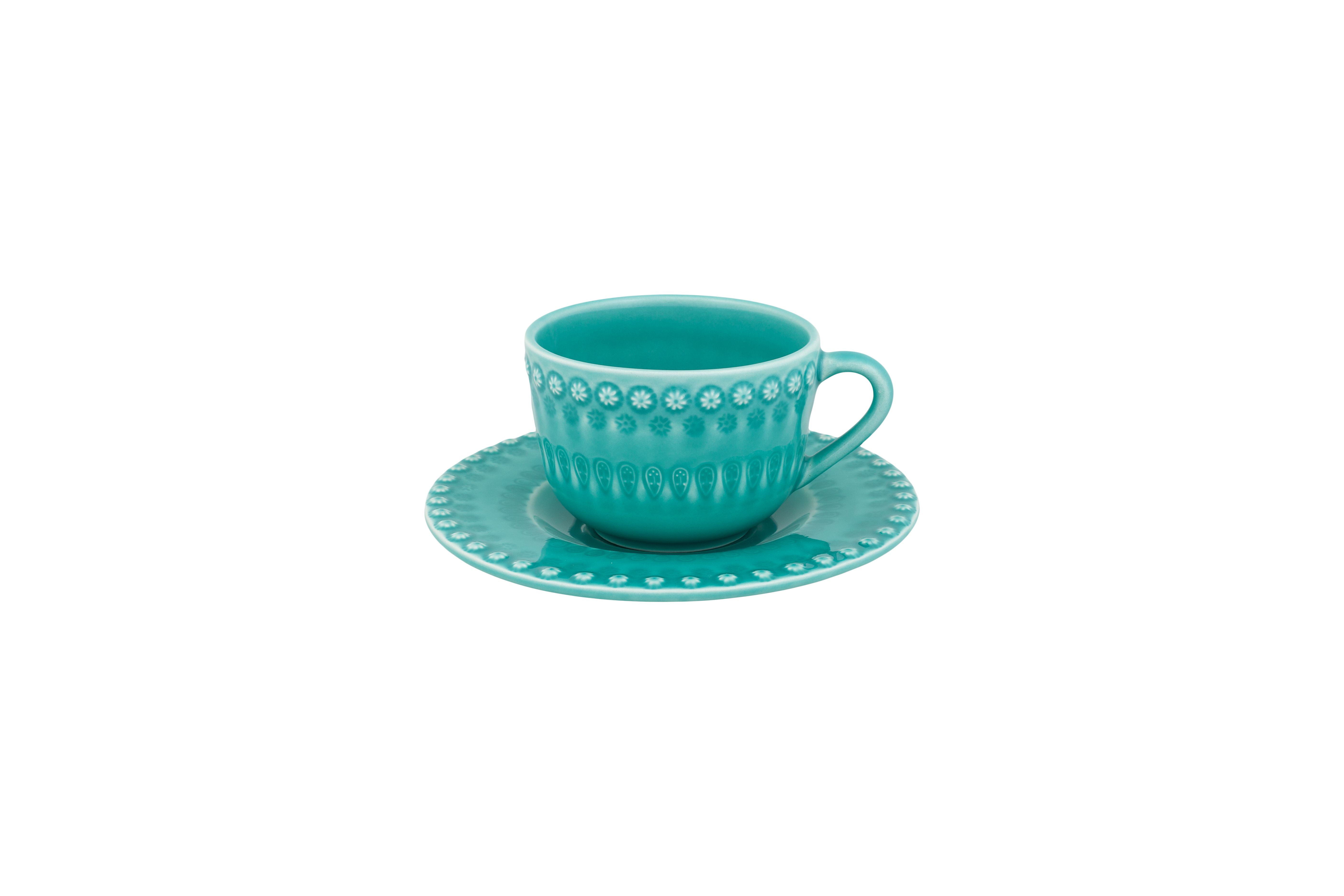 Tea Cup & Saucer, Turquoise, large image number null